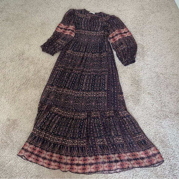 Ulla Johnson Allegra Maxi Dress in Earth Ikat 2 100% Silk Brand New Without Tags - Picture 16 of 16
